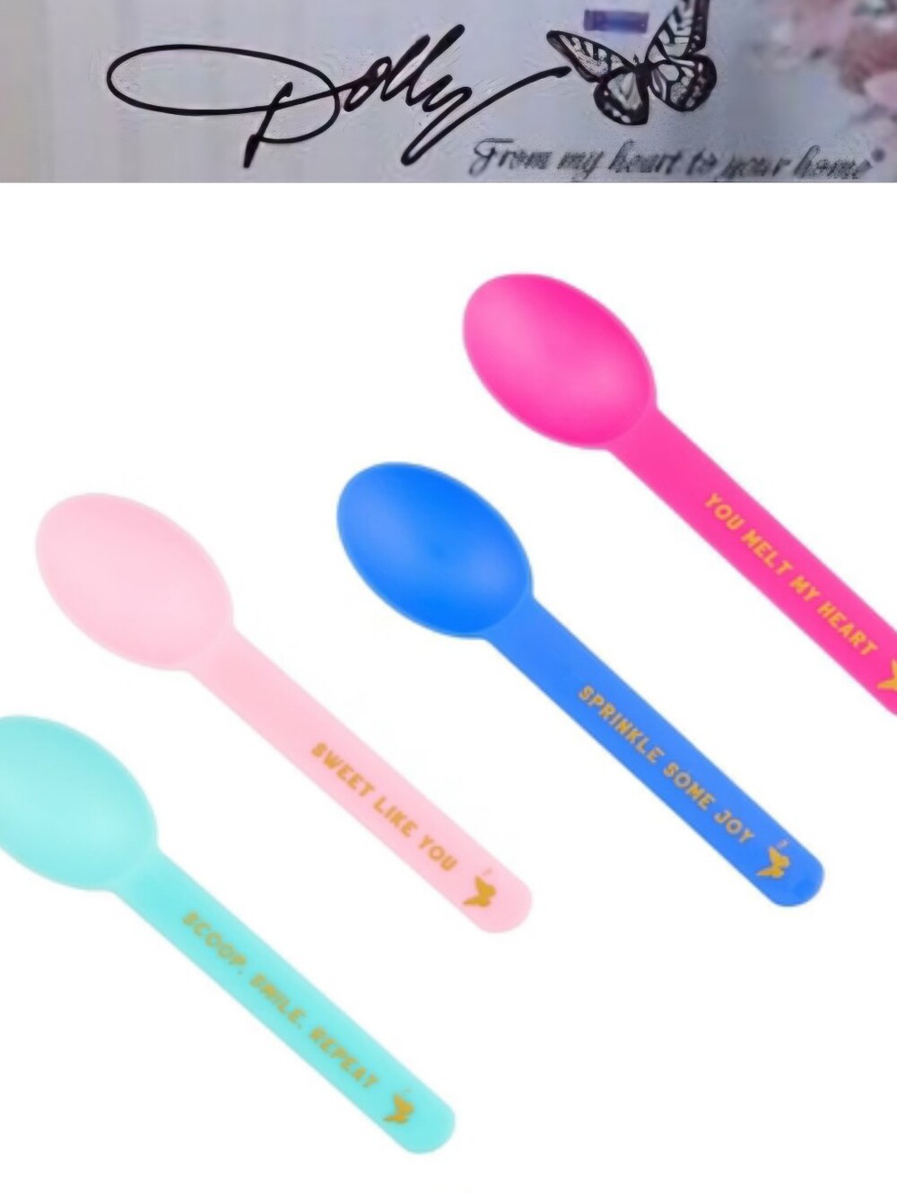 Dolly Parton Positive Message Pastel Dessert Spoons